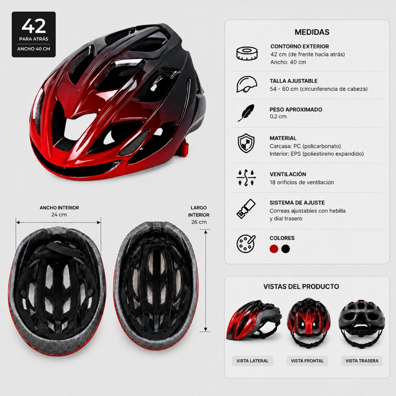 CASCO BICICLETA MTB ADULTO AJUSTABLE VENTILADO - 3