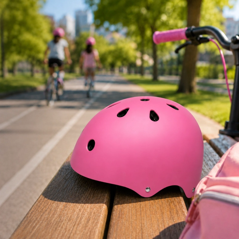 CASCO BICICLETA INFANTIL AJUSTABLE SEGURIDAD ROSADO - 5