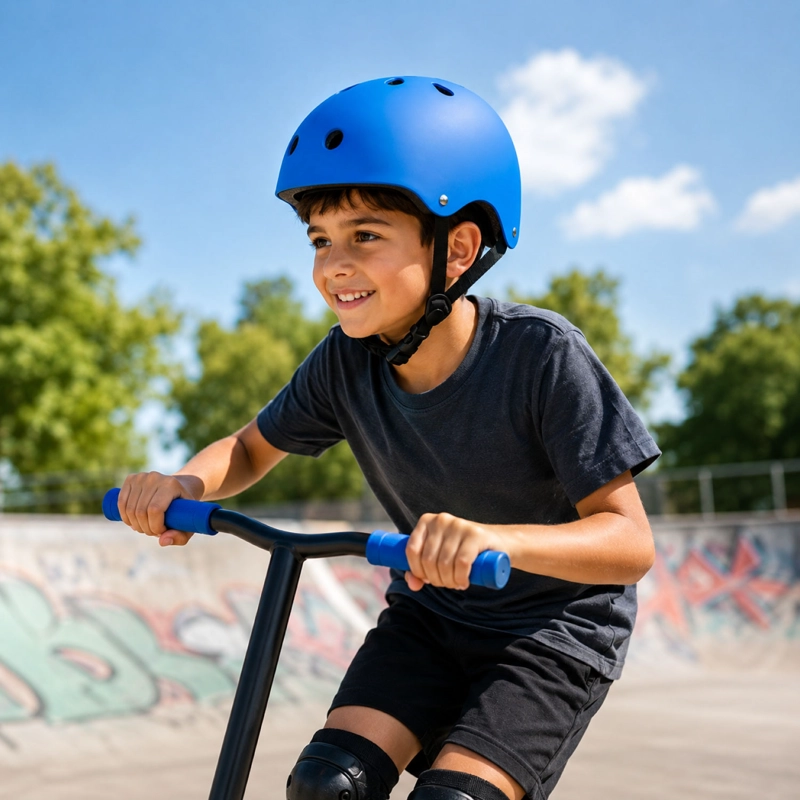 CASCO BICICLETA INFANTIL AJUSTABLE SEGURIDAD AZUL - 2