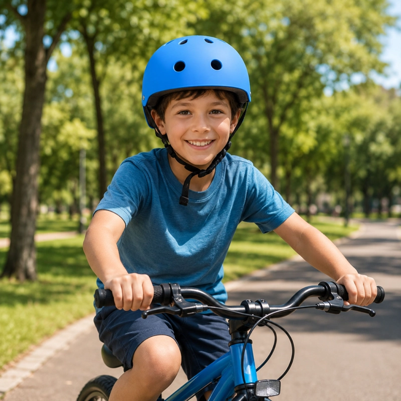 CASCO BICICLETA INFANTIL AJUSTABLE SEGURIDAD AZUL - 5