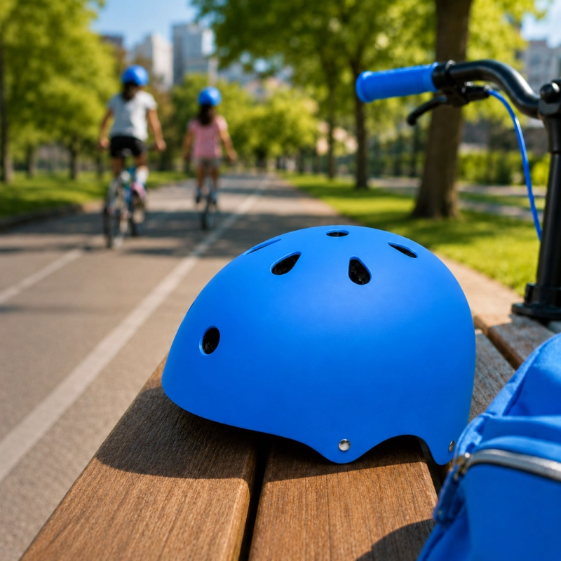CASCO BICICLETA INFANTIL AJUSTABLE SEGURIDAD AZUL - 6