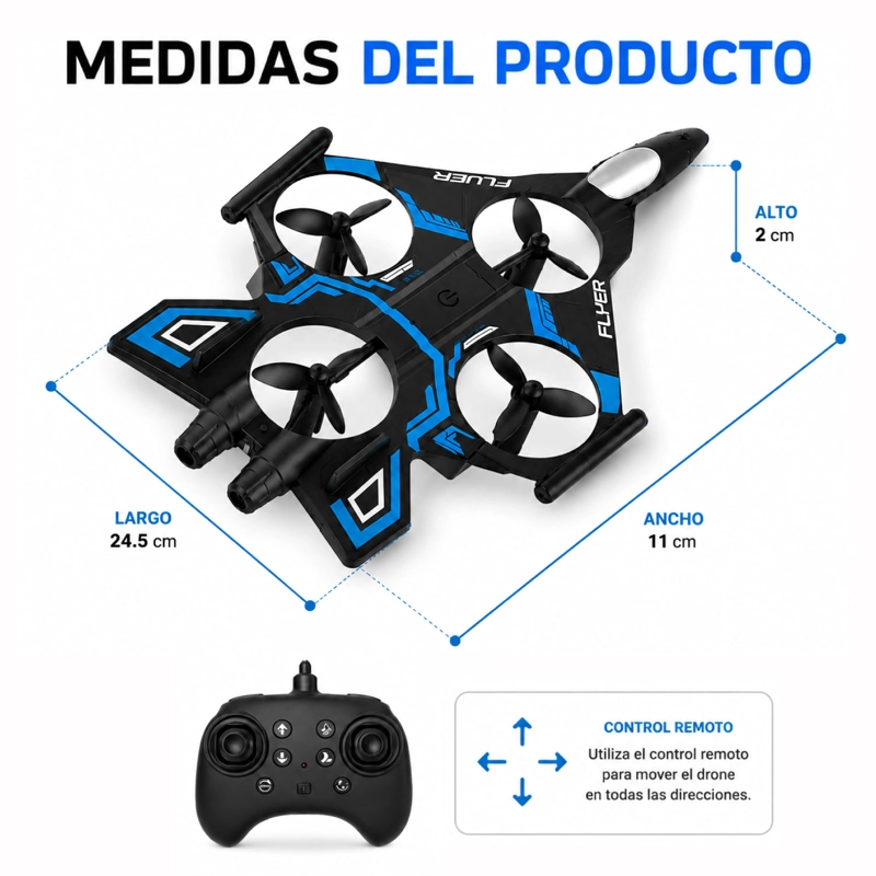 AVION DRONE JUGUETE CONTROL REMOTO BATERIA RECARGABLE - 3