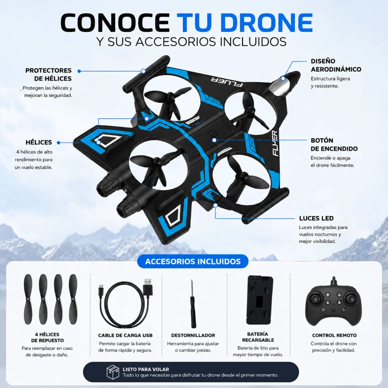 AVION DRONE JUGUETE CONTROL REMOTO BATERIA RECARGABLE - 4