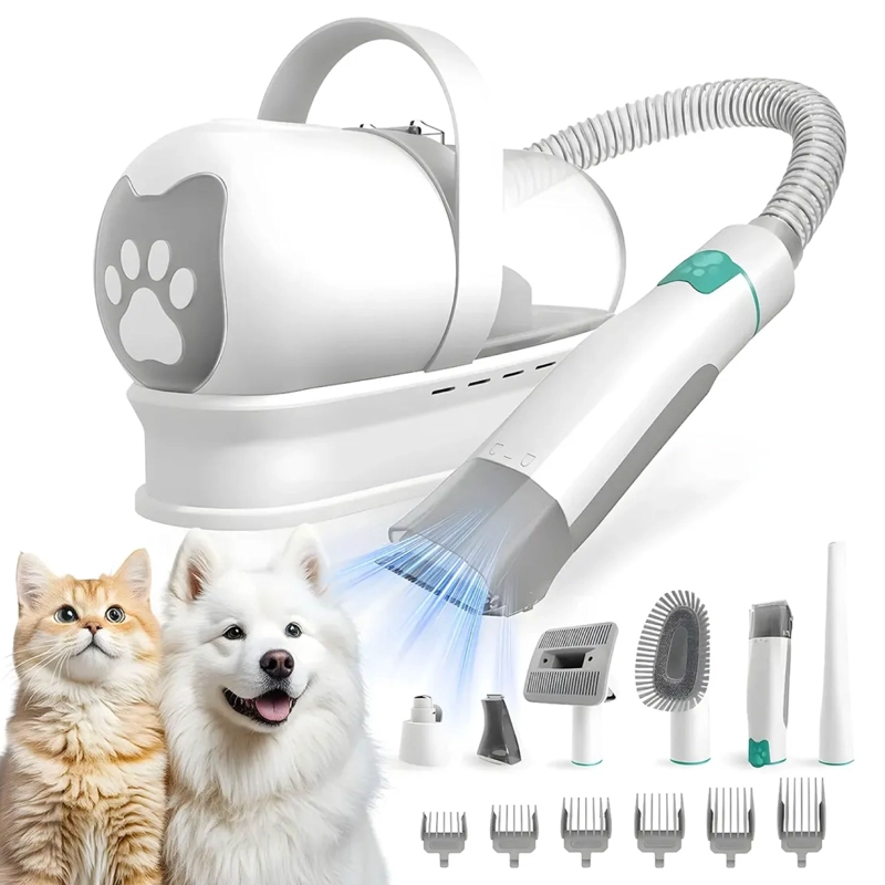 KIT DE ASEO 7 EN 1 MAQUINA CORTAPELO Y ASPIRADORA PERRO GATO - 1