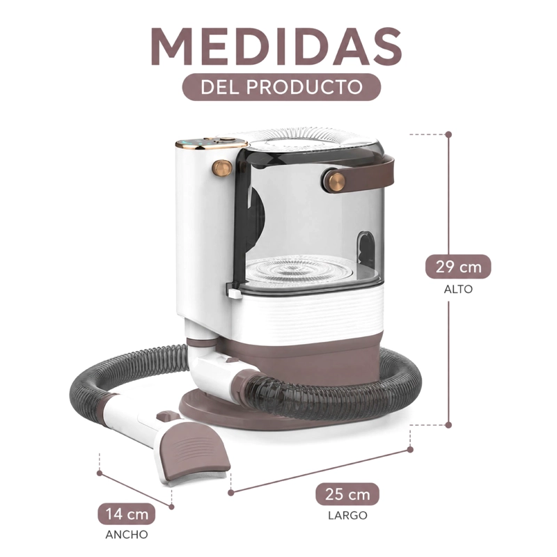 KIT DE ASEO PARA MASCOTAS CORTAPELO Y ASPIRADORA PERRO GATO - 4
