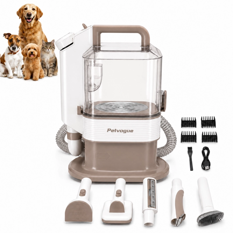 KIT DE ASEO PARA MASCOTAS CORTAPELO Y ASPIRADORA PERRO GATO - 1