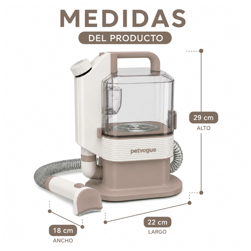 KIT DE ASEO PARA MASCOTAS CORTAPELO Y ASPIRADORA PERRO GATO - 4