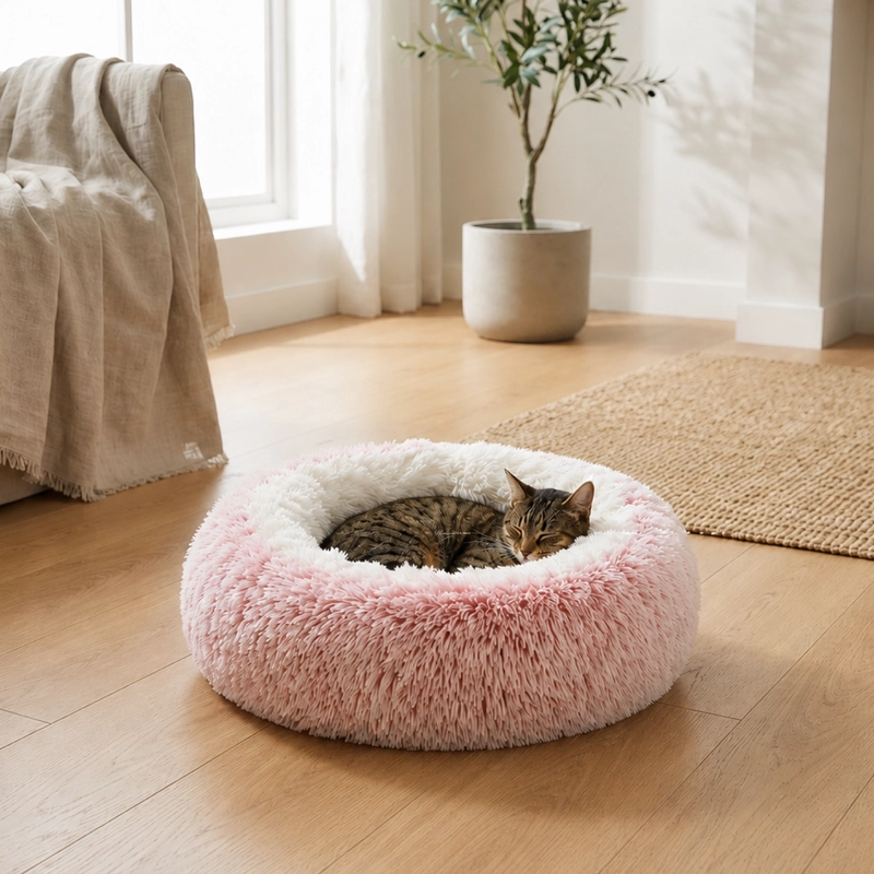 CAMA NIDO ANTIESTRE S  REDONDA PARA PERRO Y GATO 33CM - 5