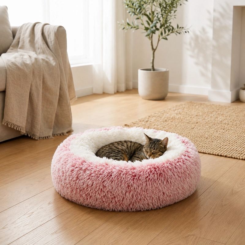 CAMA NIDO  ANTIESTRES  REDONDA PARA PERRO Y GATO 40CM - 5
