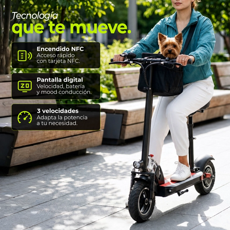 SCOOTER ELECTRICO CON ASIENTO 40KM/H PANTALLA LCD PLEGABLE - 4
