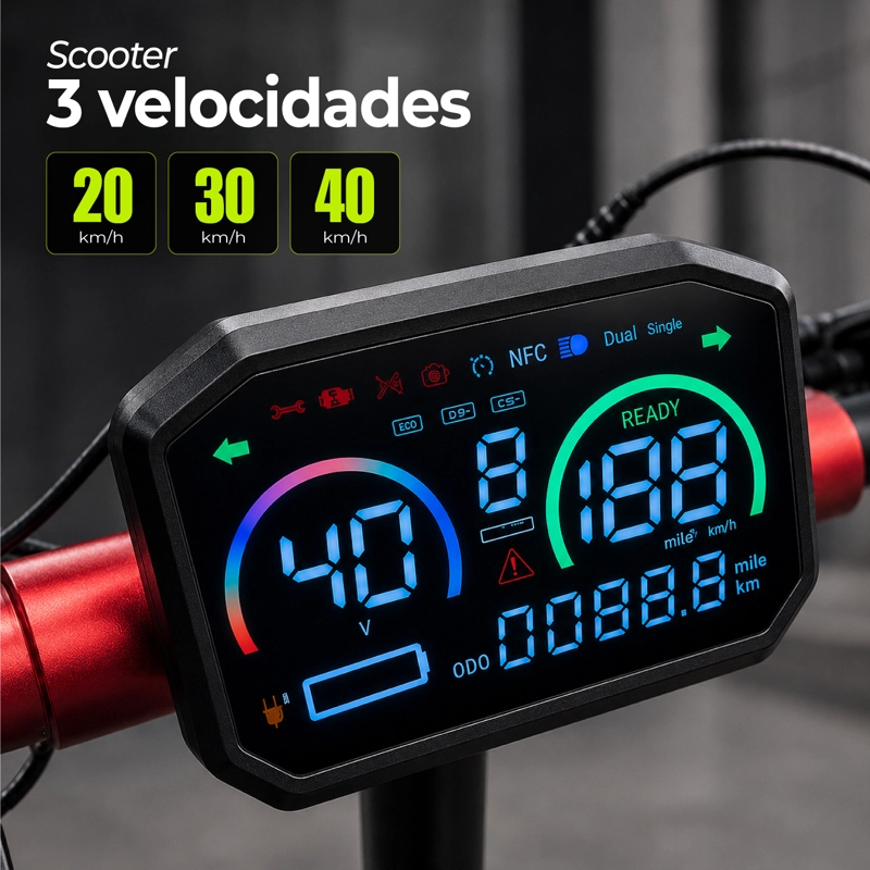 SCOOTER ELECTRICO CON ASIENTO 40KM/H PANTALLA LCD PLEGABLE - 5