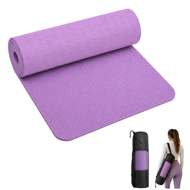 MAT YOGA TPE 6MM COLCHONETA DEPORTIVA ANTIDESLIZANTE LILA - 1