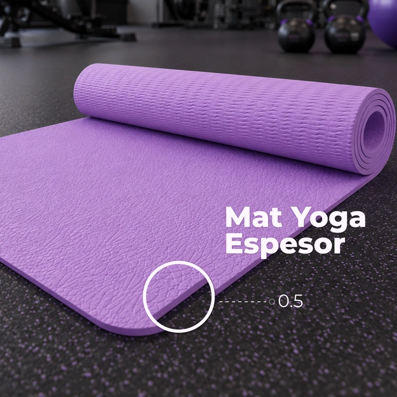 MAT YOGA TPE 6MM COLCHONETA DEPORTIVA ANTIDESLIZANTE LILA - 7