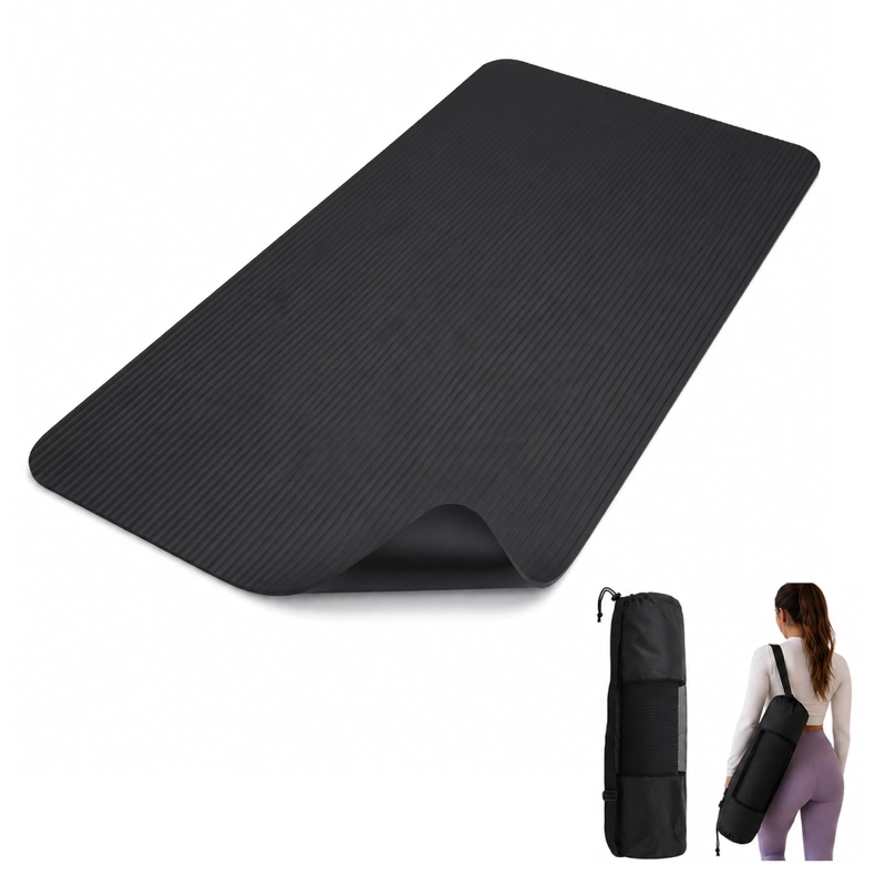 MAT YOGA COLCHONETA 10 MM + BOLSO Y CORREA NEGRO - 1