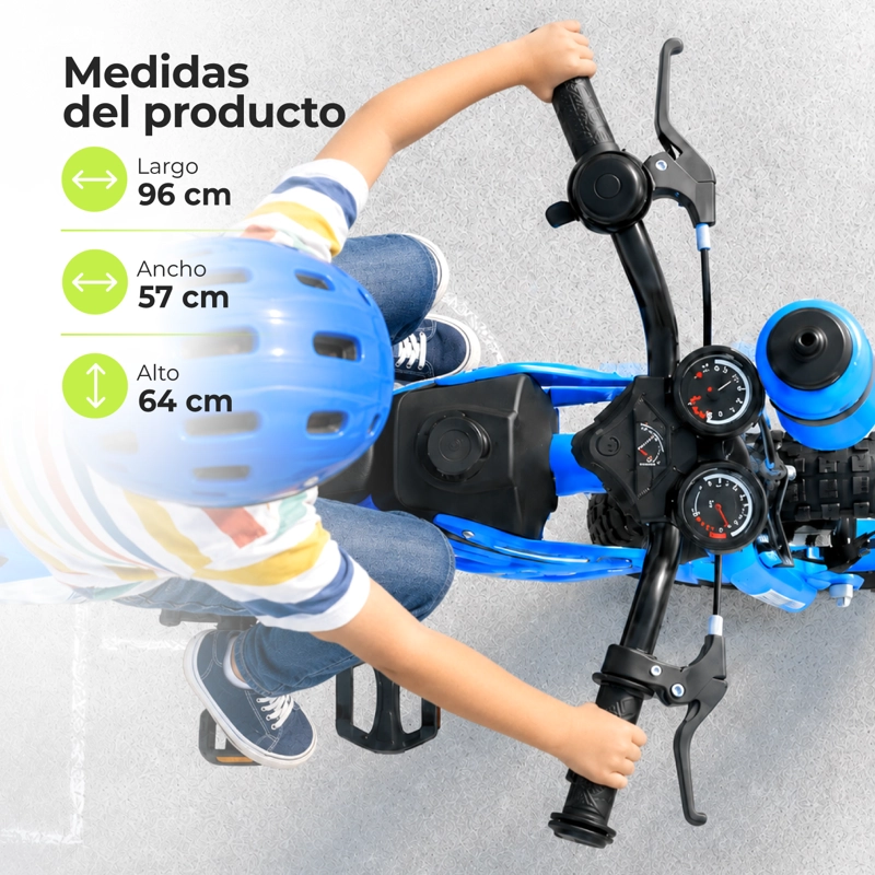BICICLETA ARO12 BICIMOTO CON RUEDAS ESTABILIZADORAS INFANTIL AZUL - 3