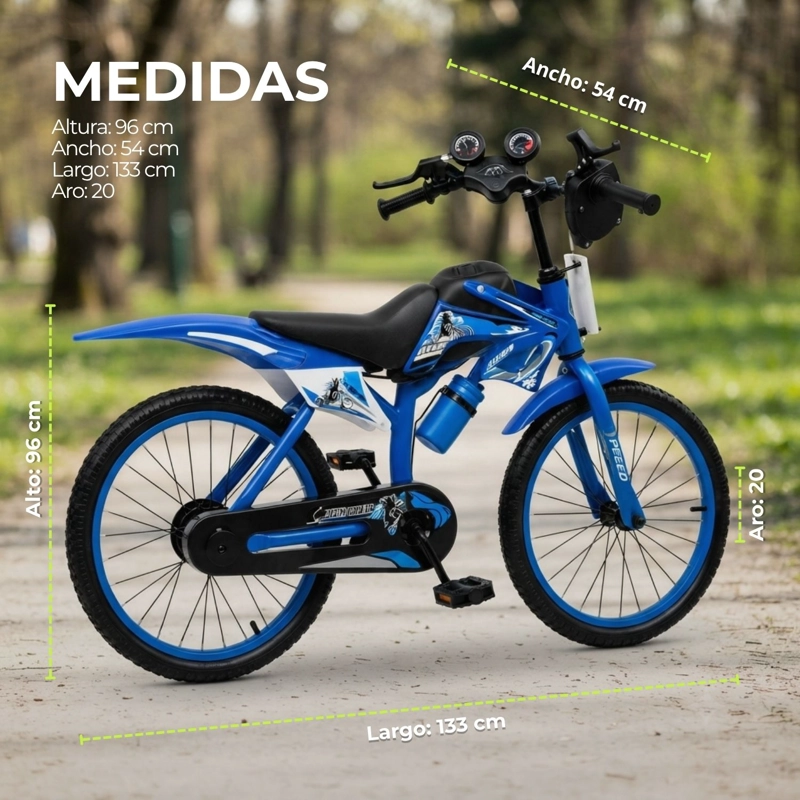 BICICLETA INFANTIL NIÑO DEPORTIVA MTB TODO TERRENO AZUL ARO 20 - 3
