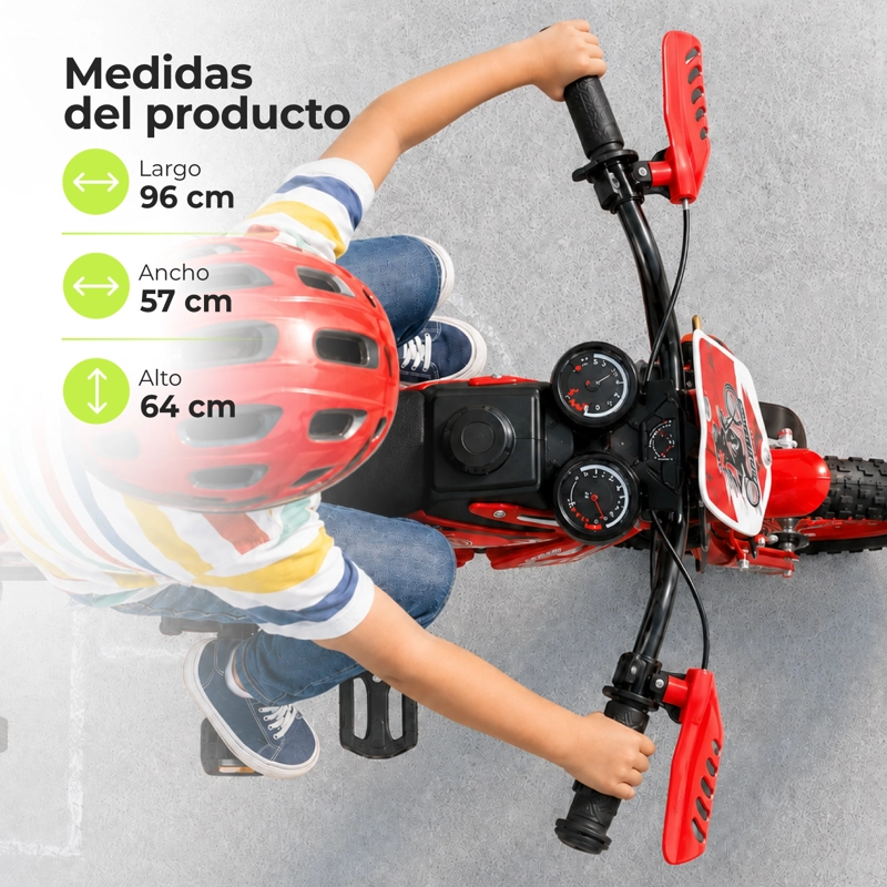BICICLETA ARO12 BICIMOTO CON RUEDAS ESTABILIZADORAS INFANTIL ROJA - 3