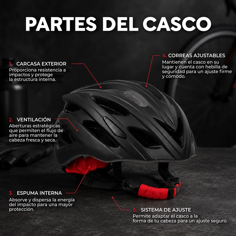 CASCO AJUSTABLE  BICICLETA 25 CM RUTA LIVIANO - 4