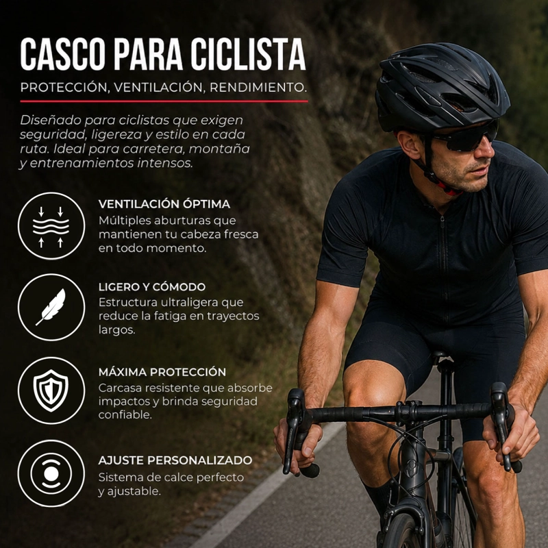 CASCO AJUSTABLE  BICICLETA 25 CM RUTA LIVIANO - 5