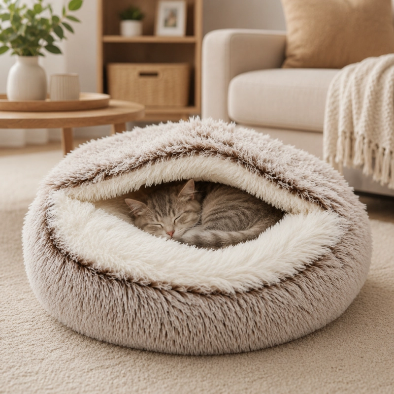 CAMA IGLU CUEVA CALIDA ANTIDESLIZANTE MASCOTAS 28CM - 5