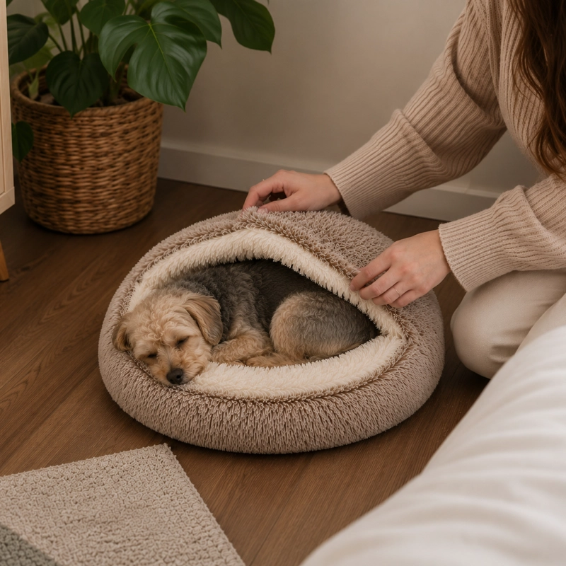 CAMA IGLU CUEVA CALIDA ANTIDESLIZANTE MASCOTAS 39CM - 5