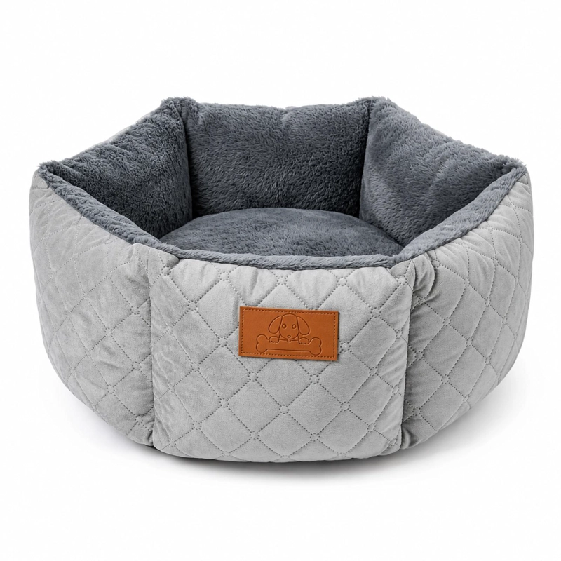 CAMA MASCOTAS 35CM JACQUARD PREMIUM ACOLCHADA PERRO GATO - 1