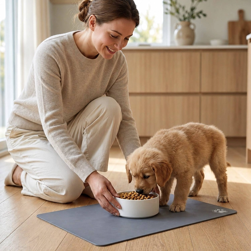 TAPETE ABSORBENTE ANTIDESLIZANTE PARA MASCOTAS MUNDO ONLINE GRIS 80X50 CM - 2