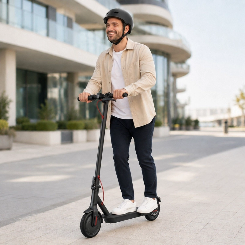 SCOOTER ELECTRICO PLEGABLE PANTALLA DIGITAL BLUETOOTH MUNDO ONLINE NEGRO - 1