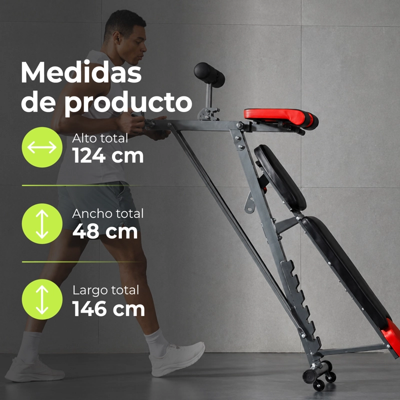 BANCO PESAS MULTIFUNCIONAL AJUSTABLE 7 NIVELES PLEGABLE GYM - 3