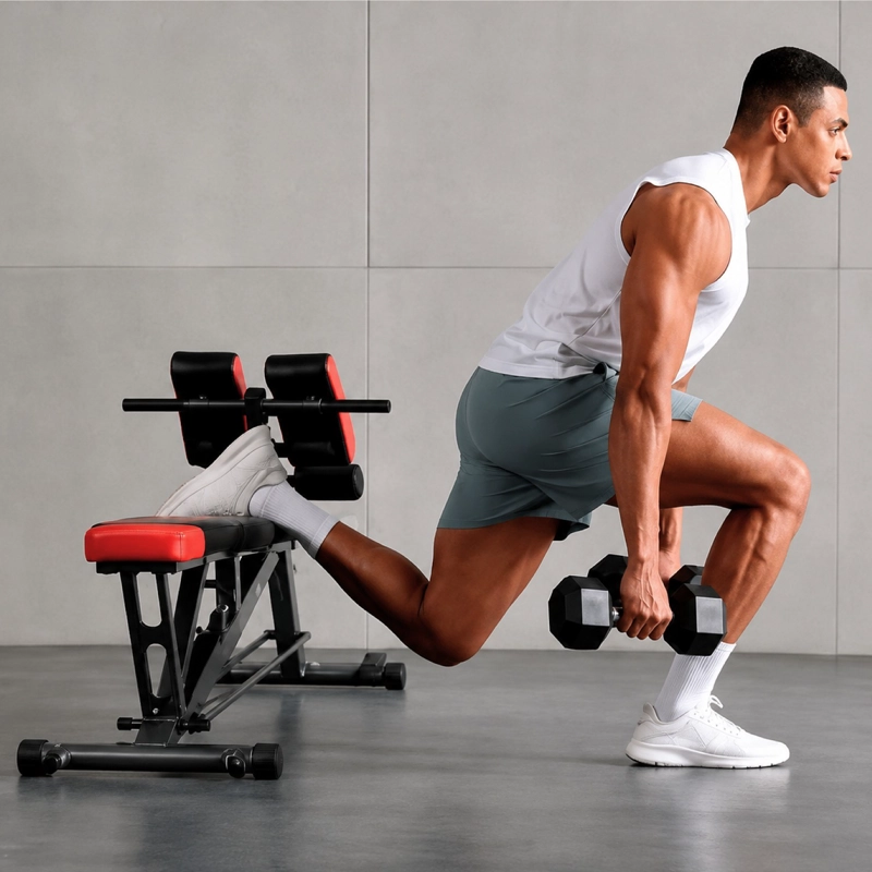 BANCO PESAS MULTIFUNCIONAL AJUSTABLE 7 NIVELES PLEGABLE GYM - 6