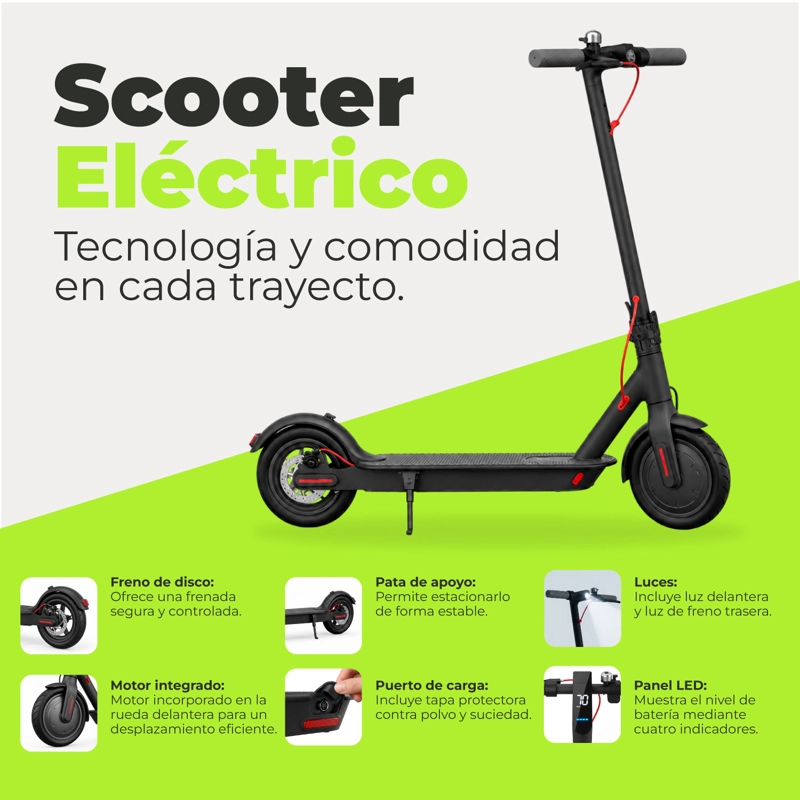 SCOOTER ELECTRICO PLEGABLE DIGITAL 25 KM.500W - 4