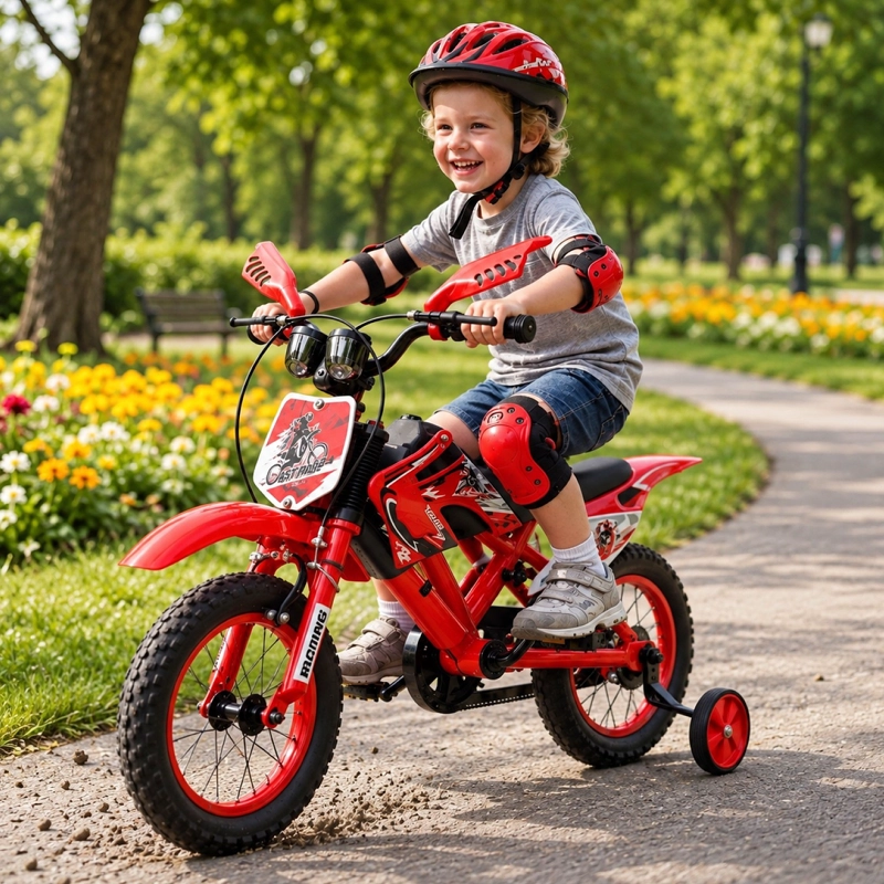 BICICLETA INFANTIL ARO 16 MOTOCROSS DEPORTIVA ROJA - 6