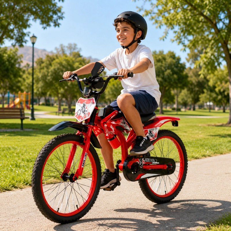 BICICLETA INFANTIL ARO 20 MOTOCROSS DEPORTIVA ROJA - 2