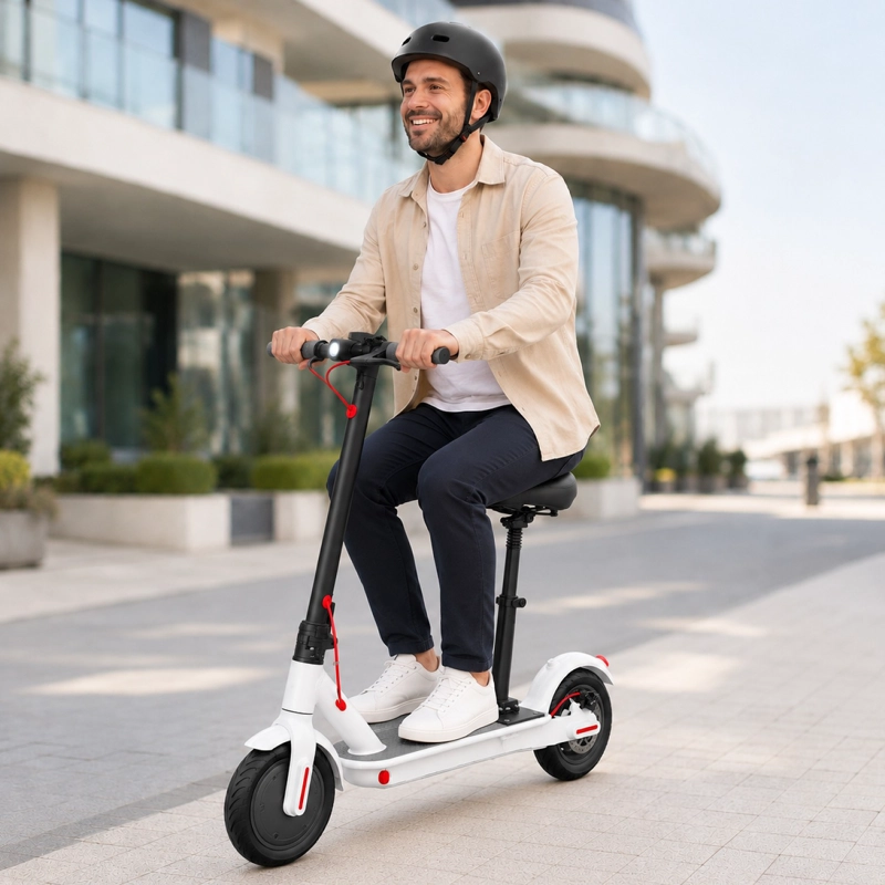 SCOOTER ELE CTRICO CON ASIENTO Y LUZ FRONTAL 25 KM/H BLUETOOTH - 2
