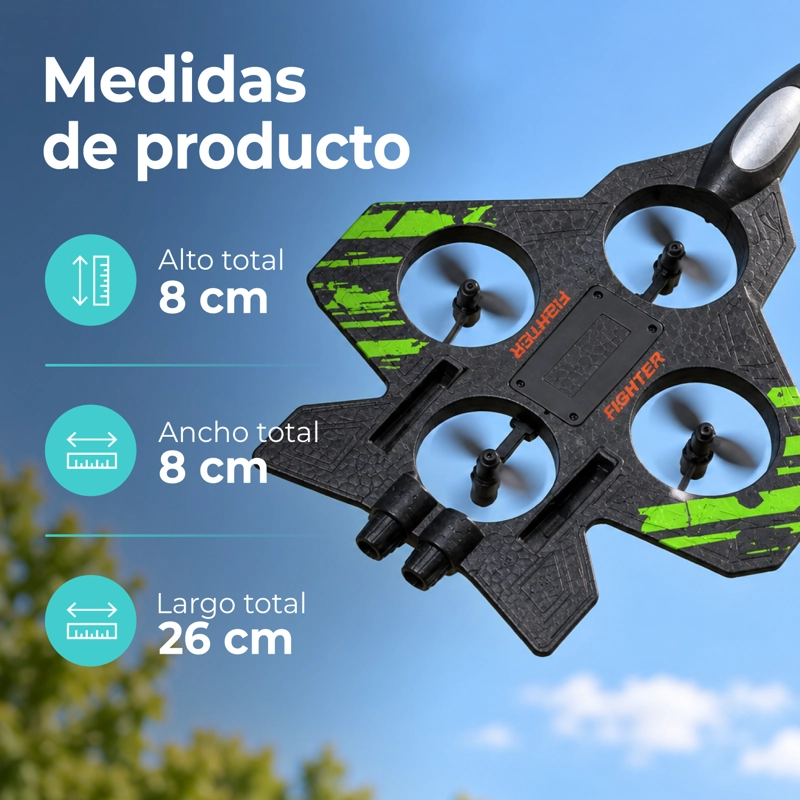 DRON AVION DE JUGUETE CON CONTROL REMOTO 360° PARA NIÑOS - 3