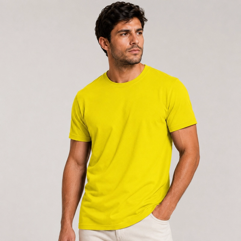 POLERA MANGA CORTA ALGODON CUELLO REDONDO CLASICA HOMBRE PREMIUM - 1