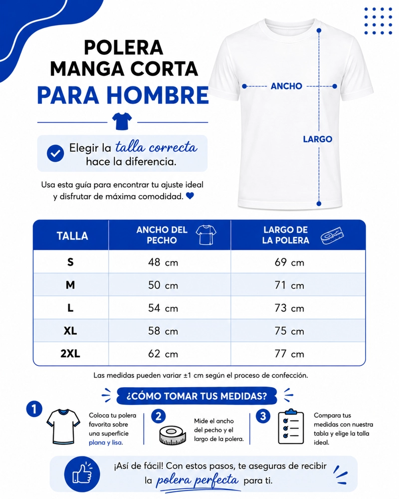 POLERA MANGA CORTA HOMBRE 100% ALGODON CUELLO REDONDO CLASICA PREMIUM - 2