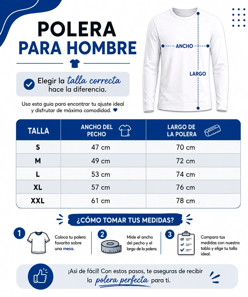 POLERA MANGA LARGA ALGODON CUELLO REDONDO CLASICA HOMBRE PREMIUM - 2
