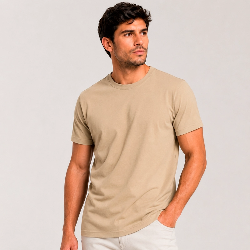 POLERA MANGA CORTA PARA HOMBRE ALGODON CUELLO REDONDO CLASICA PREMIUM - 1