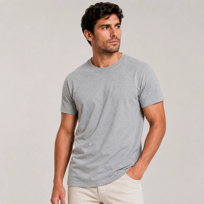 POLERA MANGA CORTA PARA HOMBRE ALGODON CUELLO REDONDO CLASICA PREMIUM - 1