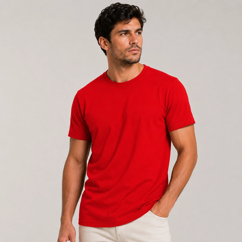POLERA MANGA CORTA PARA HOMBRE ALGODON CUELLO REDONDO CLASICA PREMIUM - 1