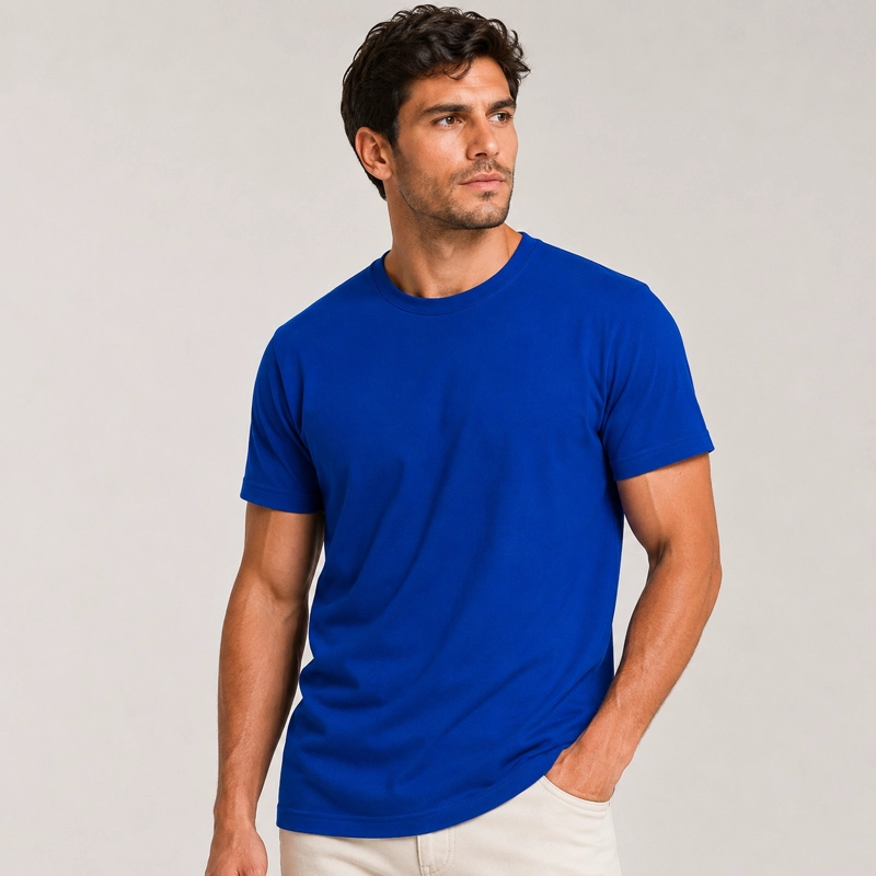 POLERA MANGA CORTA PARA HOMBRE ALGODON CUELLO REDONDO CLASICA PREMIUM - 1