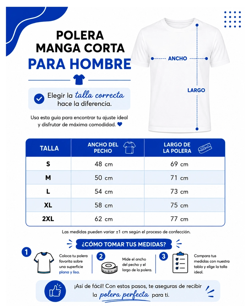 POLERA MANGA CORTA PARA HOMBRE ALGODON CUELLO REDONDO CLASICA PREMIUM - 2