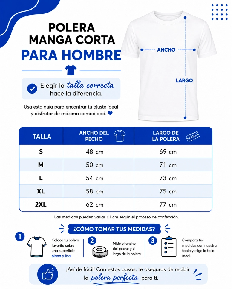 POLERA MANGA CORTA PARA HOMBRE ALGODON CUELLO REDONDO CLASICA PREMIUM - 2