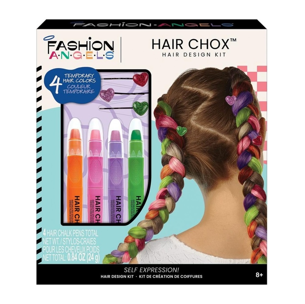 SET FASHION ANGELS 12167 ROSADO DE TINTURAS TEMPORALES HAIR CHOX - 1