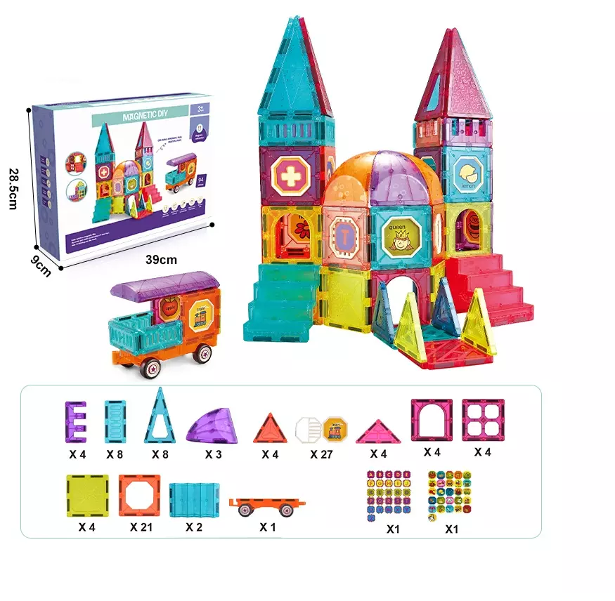 BLOQUES IMANES MAGNETICOS DIY CASTILLO 94 PIEZAS JUEGO - 1