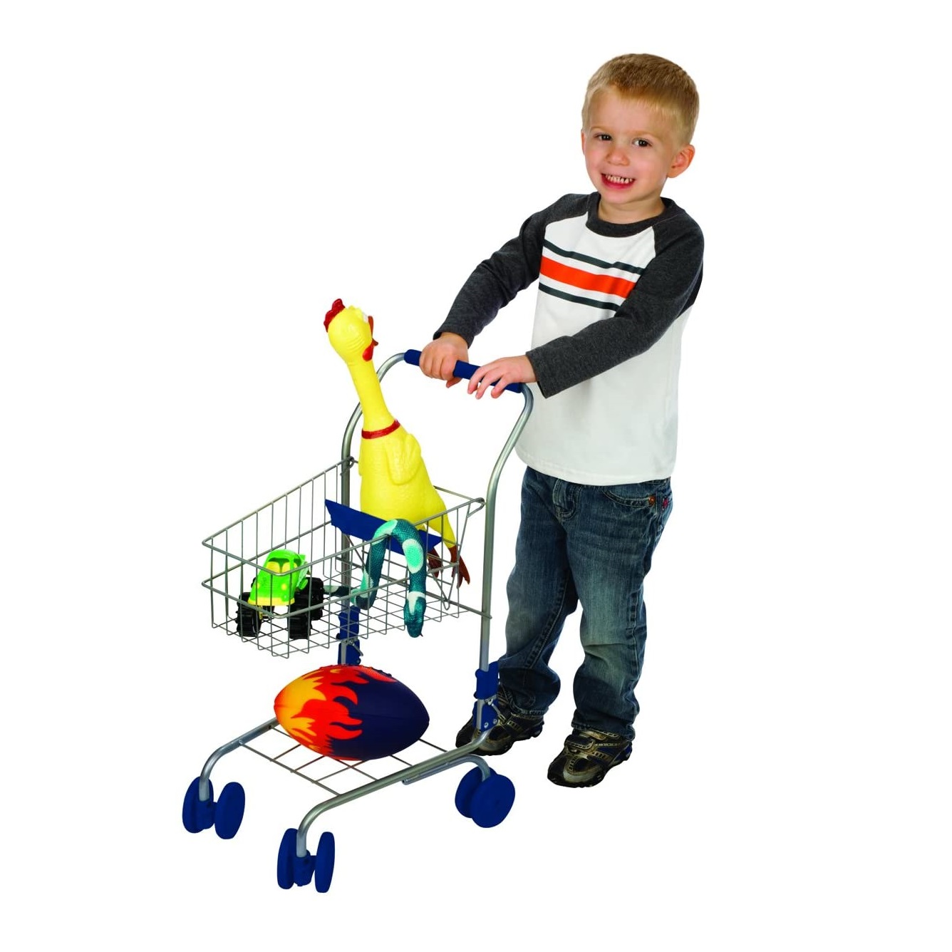 JUGUETE PARA NIÑOS Y NIÑAS TOYSMITH ACERO CARRO DE SUPERMERCADO METAL - 1