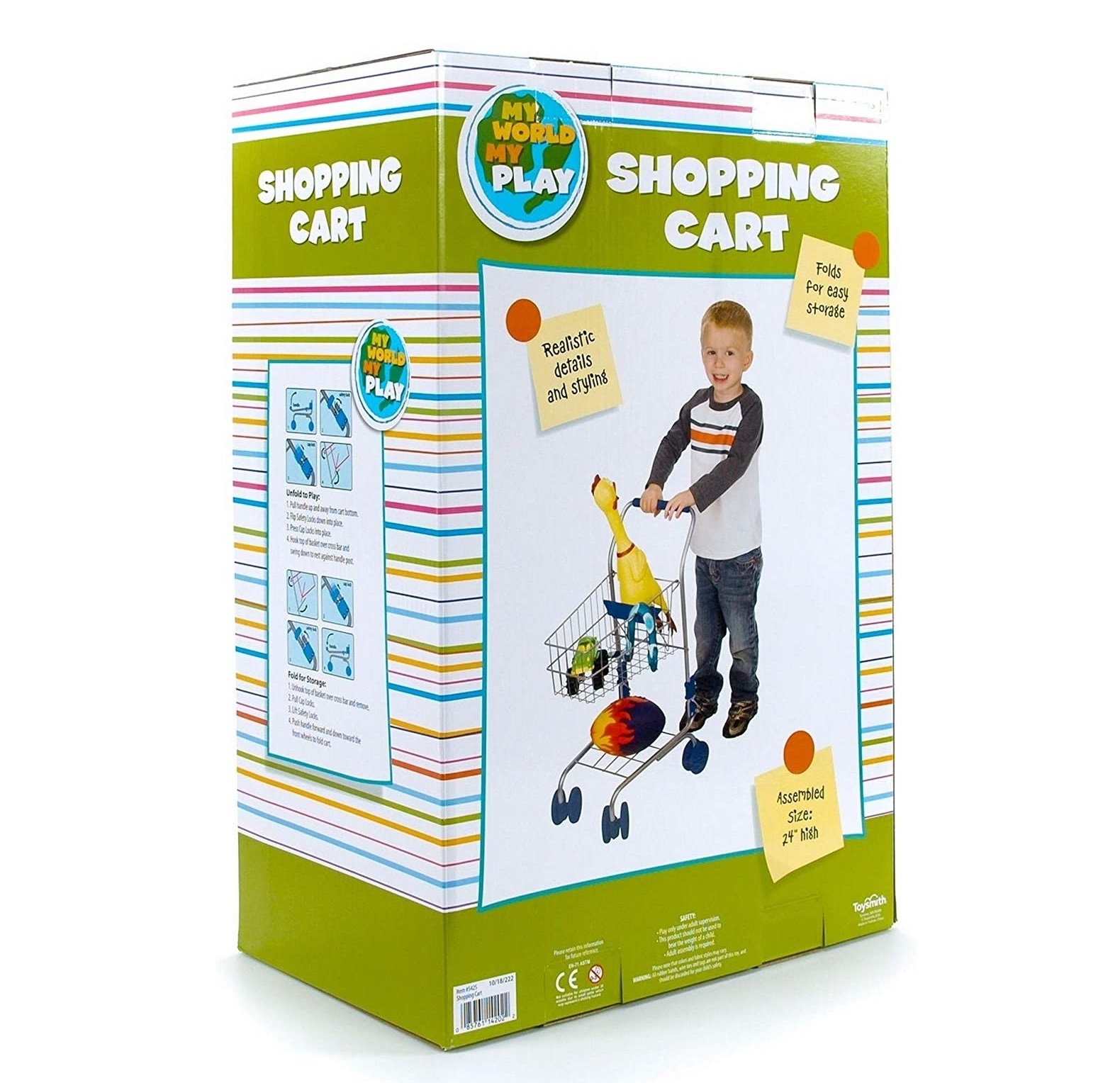 JUGUETE PARA NIÑOS Y NIÑAS TOYSMITH ACERO CARRO DE SUPERMERCADO METAL - 2