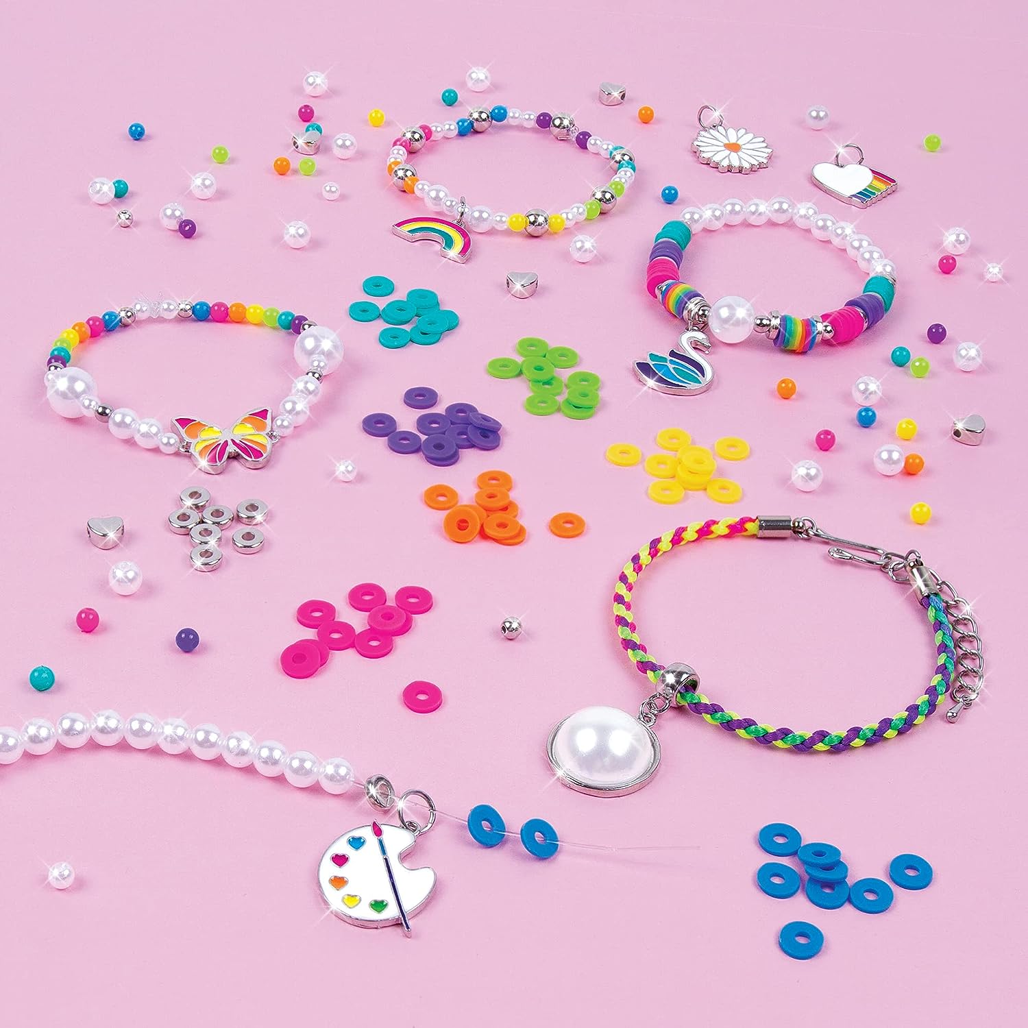 SET CREAR PULSERAS ARCOIRIS Y PERLAS MAKE IT REAL JUGUETE - 3