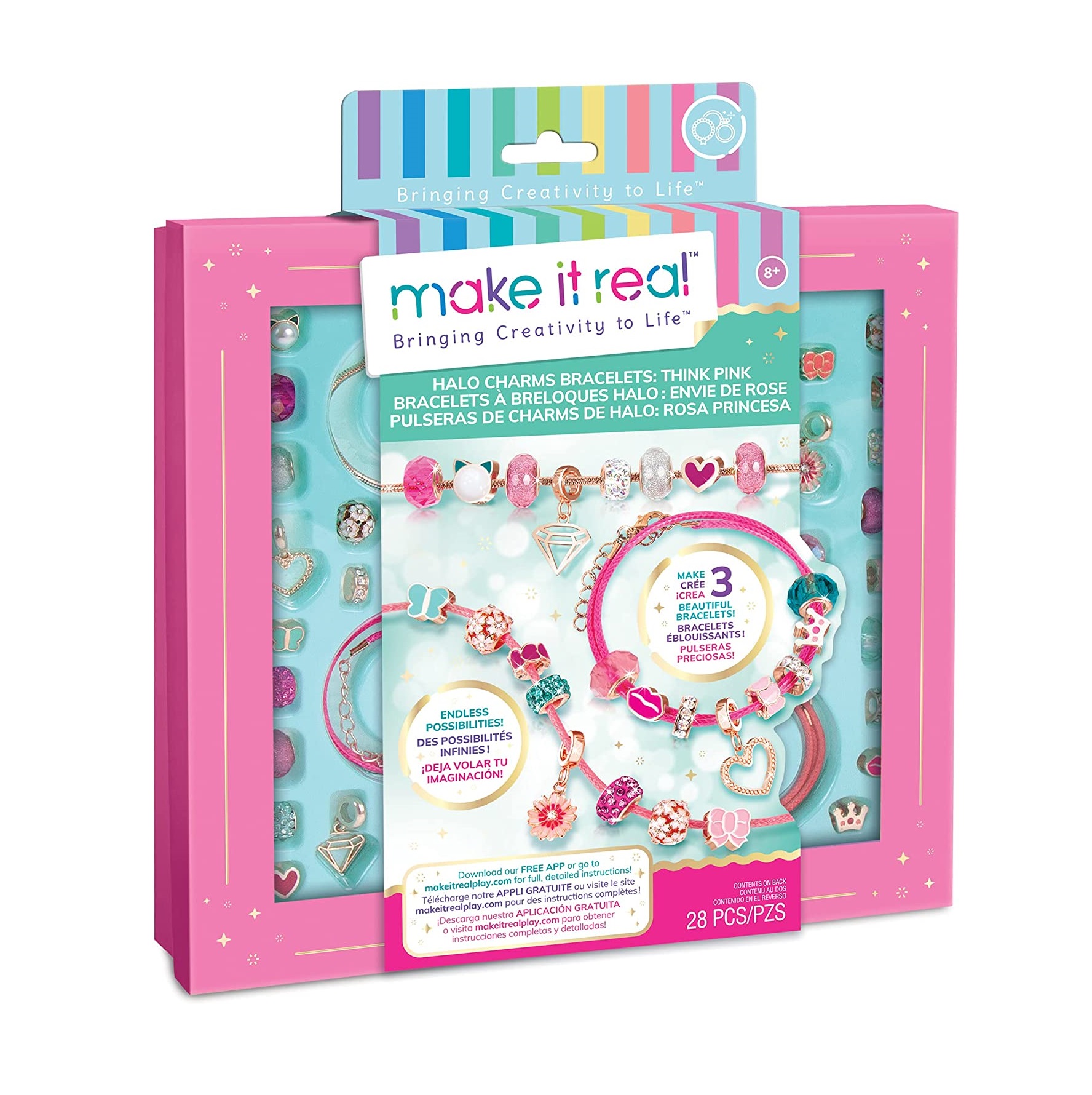 SET JOYAS ROSA MAKE IT REAL AMBAR PRINCESA PULSERAS JUGUETE NIÑAS - 1